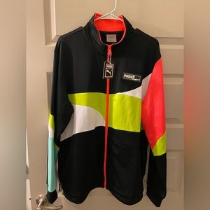 XL Lime Punch puma basketball jacket, new with tags